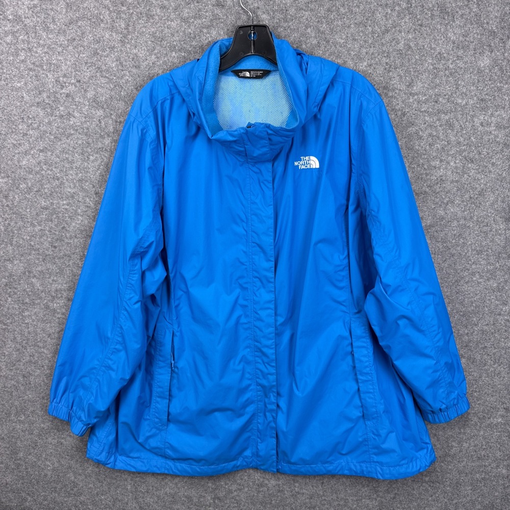 The North Face Rain Jacket DryVent 3X Blue Nylon Mesh Lined Waterproof Hooded